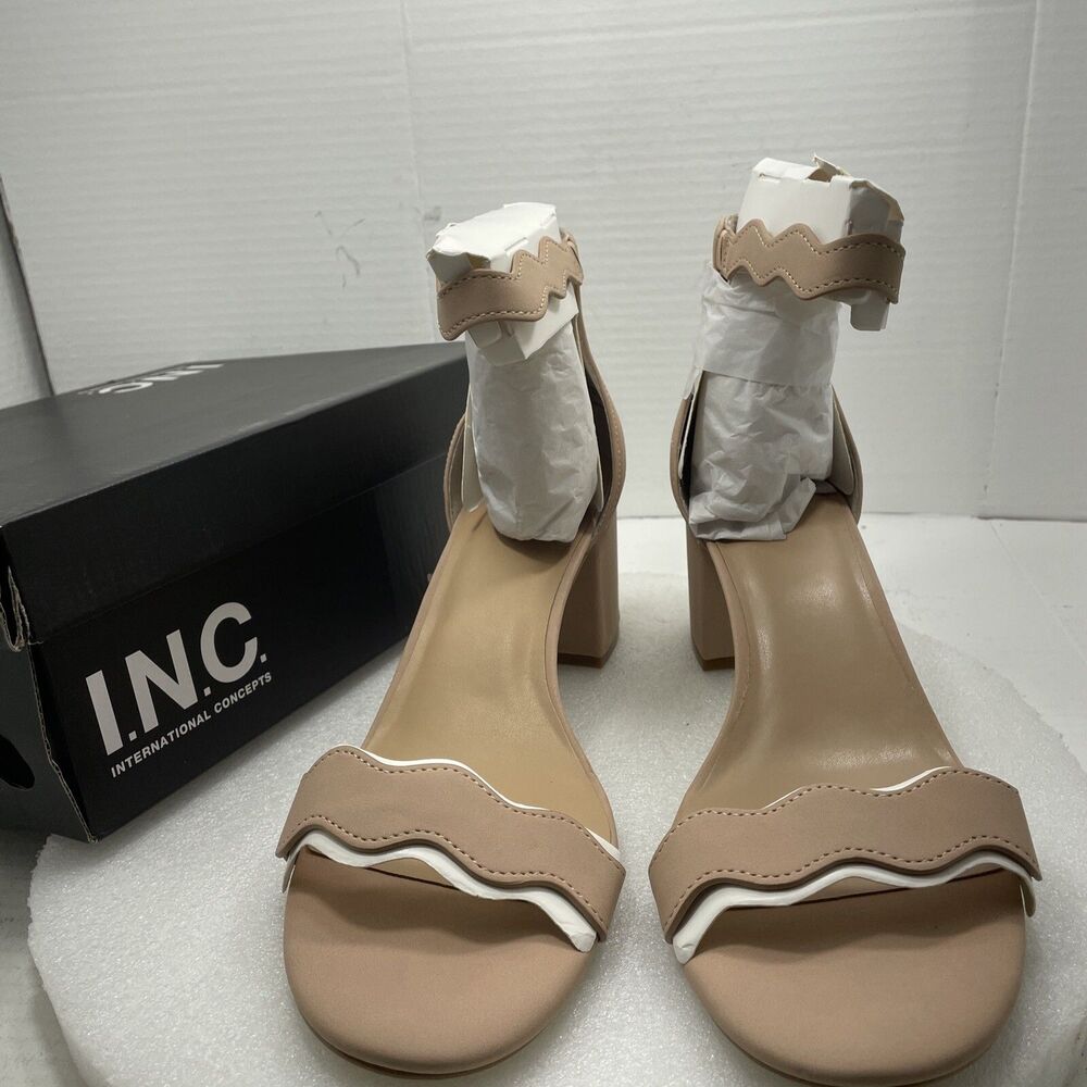 I.N.C Hadwin Scallop Two-Piece Sandals, Pink Bloom, Women Size 12 Item#559